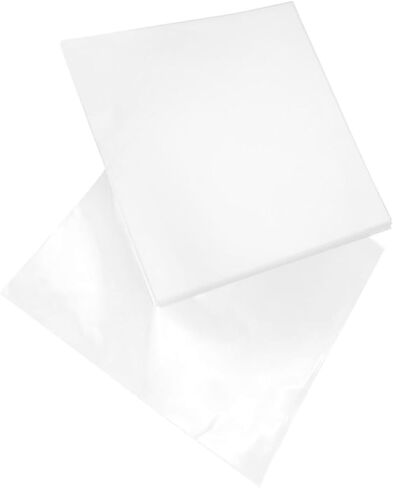 Uonlytech 50pcs Plastic Vinyl Record Outer Covers with Self-Adhesive Design Protective Sleeves for Vinyl Record Albums Sturdy Sturdy Media Storage Sleeves in Kuwait