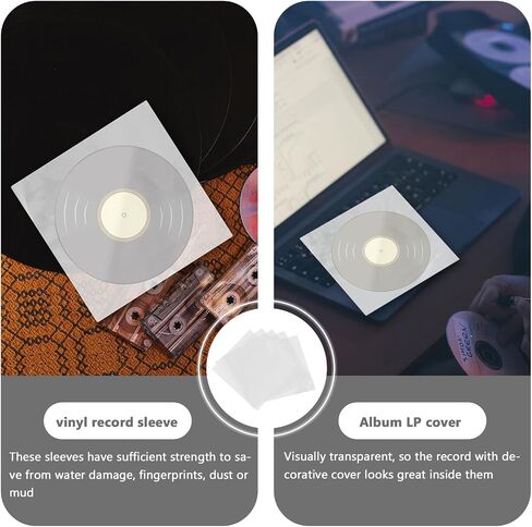 CALLARON 50pcs Inch Vinyl Record Outer Sleeve Made of OPP Material for Waterproof and Fingerprint Protection, Easy Content Viewing to Protect Your Vinyl Record Collection in Kuwait