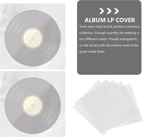 CALLARON 50pcs Inch Vinyl Record Outer Sleeve Made of OPP Material for Waterproof and Fingerprint Protection, Easy Content Viewing to Protect Your Vinyl Record Collection in Kuwait