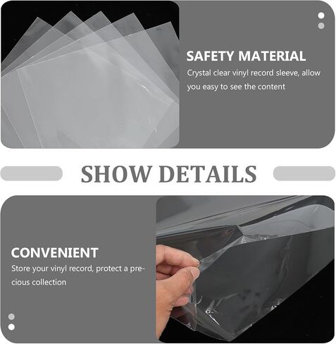 Baluue 50pcs Inch Vinyl Record Outer Sleeves, OPP Album Sleeves for Waterproof and Mud Protection, Easy Content Viewing, for Vinyl Record Lovers in Kuwait
