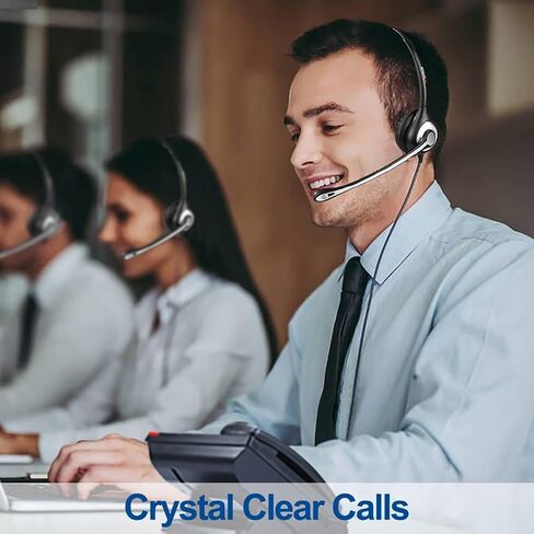 Wantek Corded Telephone Headset Dual w/Noise Canceling Mic Compatible with Avaya Aastra Allworx Adtran Alcatel Lucent AltiGen Digium Gigaset InterTel Mitel Plantronics Landline Deskphones(F602S1) in Kuwait