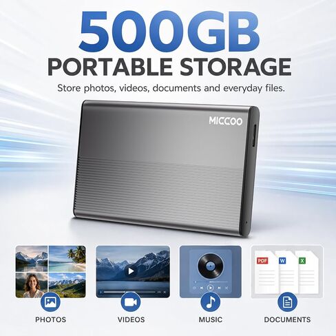 500GB External Hard Drive, Portable HDD Expansion Storage in Kuwait