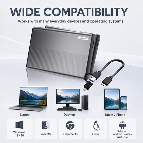 500GB External Hard Drive, Portable HDD Expansion Storage in Kuwait