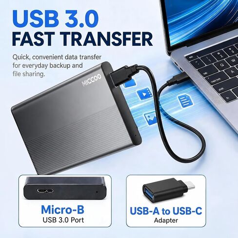 500GB External Hard Drive, Portable HDD Expansion Storage in Kuwait