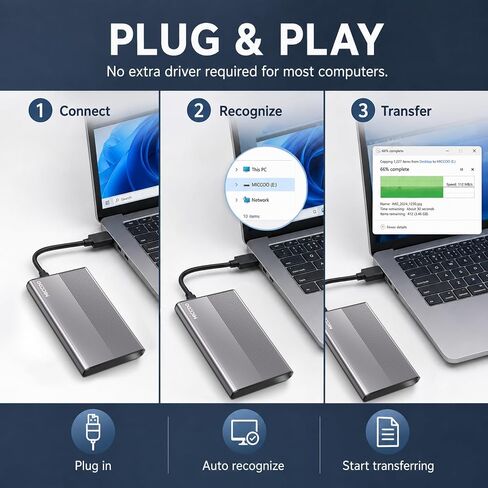 500GB External Hard Drive, Portable HDD Expansion Storage in Kuwait