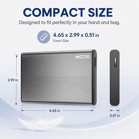500GB External Hard Drive, Portable HDD Expansion Storage in Kuwait