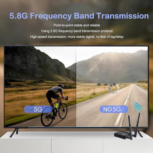Wireless HDMI Transmitter and Receiver 4k decoding, One Transmitter and Two Receivers, Long Range Wireless Transmission 656FT/200M,Plug-Play, 2.4/5.8G for PC/Laptop/TV to Monitor/Projector/HDTV in Kuwait