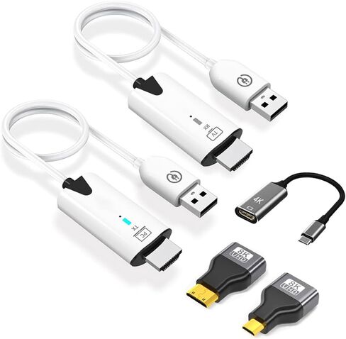 Wireless HDMI Transmitter and Receiver,Portable 1080P HDMI Extender 164FT/50M Range, Plug&Play, for Laptops, TV Box, PS4/5, Cameras to Project to TV/Projector/Monitor/Video Audio Transmission (Black) in Kuwait