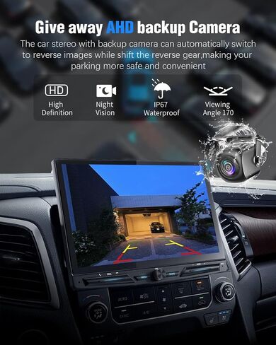 【SOOEMAKA】 Single Din Touchscreen Radio with Wireless Apple Carplay&Android Auto,10 inch QLED car Stereo with Fast Charge(QC/PD 3.0),AHD Reversing,DSP,Siri and Android Voice Control,SWC,EQ (Knob) in Kuwait