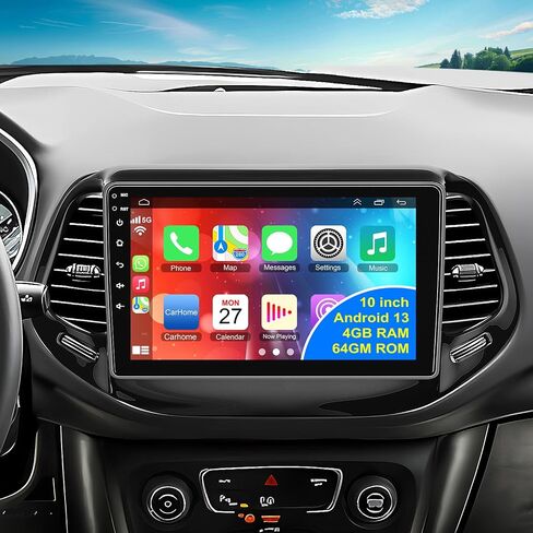 4G+64G Bluetooth Car Radio for Jeep Compass 2017-2020, 10 inch in Kuwait