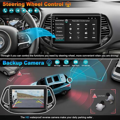 4G+64G Bluetooth Car Radio for Jeep Compass 2017-2020, 10 inch in Kuwait