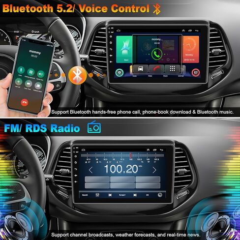 4G+64G Bluetooth Car Radio for Jeep Compass 2017-2020, 10 inch in Kuwait
