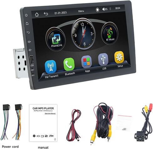 9" Single DIN Car MP5 Player for Chevy C1500 1988-1994, Wireless CarPlay & Mirror Link, Bluetooth, FM Radio, USB, 8-LED Backup Camera in Kuwait