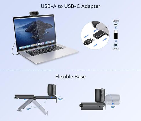Streaming Webcam for PC, 1080P Computer Web Camera with Microphone in Kuwait
