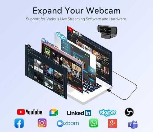 Streaming Webcam for PC, 1080P Computer Web Camera with Microphone in Kuwait
