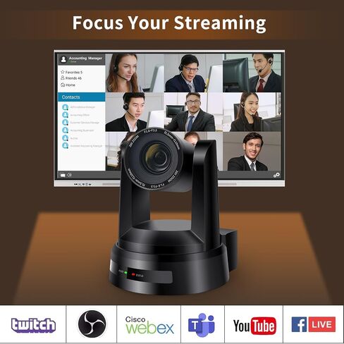 PTZ Camera 4K,AI Auto Tracking USB3.0/3G-SDI/LAN HDMI PTZ Camera 20X Optical +16X Digital Zoom with PoE Live Streaming for Church Worship,OBS,Facebook,YouTube(4K) in Kuwait