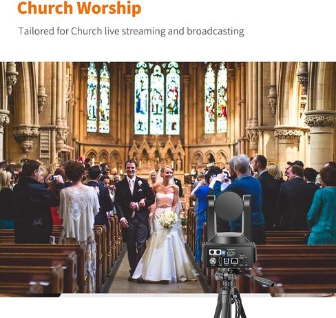 PTZ Camera 4K,AI Auto Tracking USB3.0/3G-SDI/LAN HDMI PTZ Camera 20X Optical +16X Digital Zoom with PoE Live Streaming for Church Worship,OBS,Facebook,YouTube(4K) in Kuwait