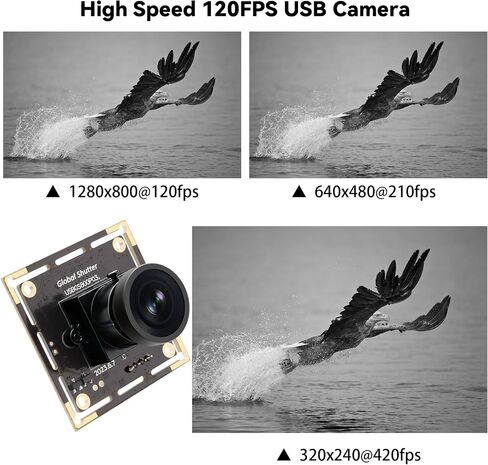 Global Shutter USB Camera Module, 800P Monochrome High Speed 120fps in Kuwait