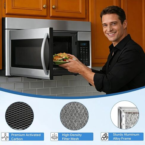 4PCS Microwave Charcoal Filter and Grease Filter Set Compatible with Samsung ME19R7041FS ME19R7041FS/AA ME19R7041FT ME19R7041FT/AA ME19R7041FB ME19R7041FB/AA in Kuwait