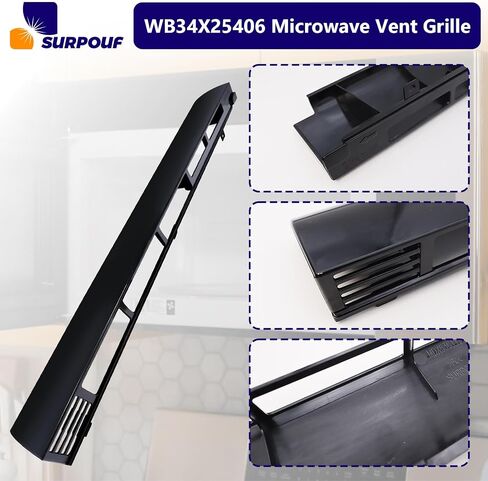 WB34X25406 wb34X25406 Microwave Vent Grille Compatible with GE， Replaces 4465386 AP6040821 PS11774030 EAP11774030 in Kuwait