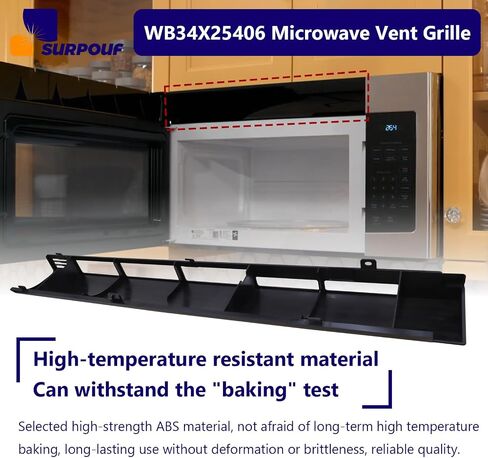 WB34X25406 wb34X25406 Microwave Vent Grille Compatible with GE， Replaces 4465386 AP6040821 PS11774030 EAP11774030 in Kuwait