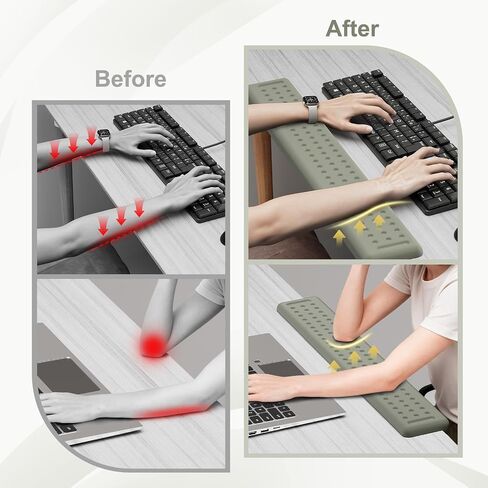Leolee L-Shaped Desk Long Wrist Rest Elbow 60CM, Grey Arm Rest for Desk in Kuwait