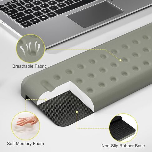 Leolee L-Shaped Desk Long Wrist Rest Elbow 60CM, Grey Arm Rest for Desk in Kuwait