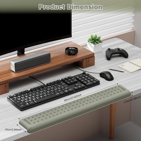 Leolee L-Shaped Desk Long Wrist Rest Elbow 60CM, Grey Arm Rest for Desk in Kuwait