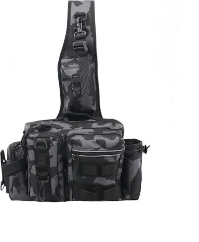 Fishing Chest Bag Multifunctional Lure Tackle for Outdoor (Gray Camouflage) in Kuwait