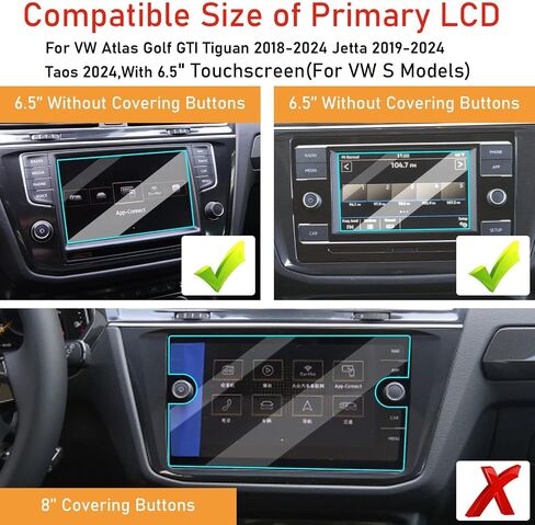 TTCR-II Compatible with VW Atlas Screen Protector Tiguan Golf S 2018-2024 in Kuwait