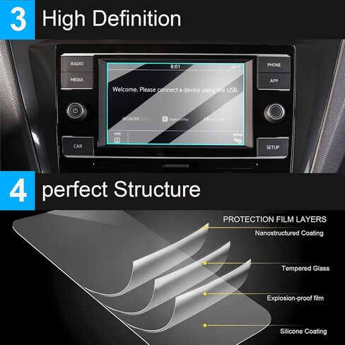 TTCR-II Compatible with VW Atlas Screen Protector Tiguan Golf S 2018-2024 in Kuwait