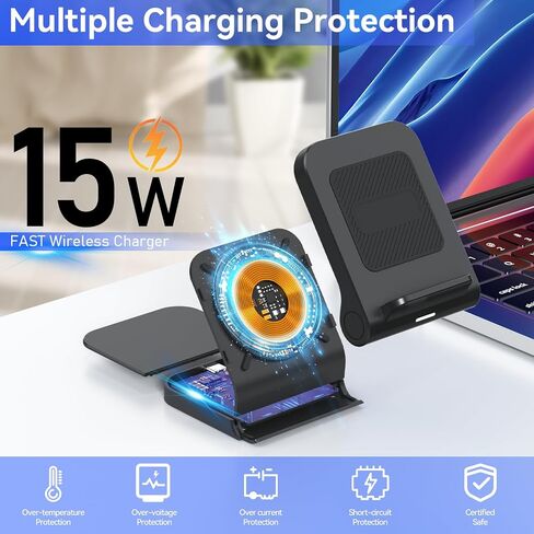 Geyo 15W Fast Wireless Charger Stand for Samsung Galaxy Z Flip 8, Non-Fold in Kuwait