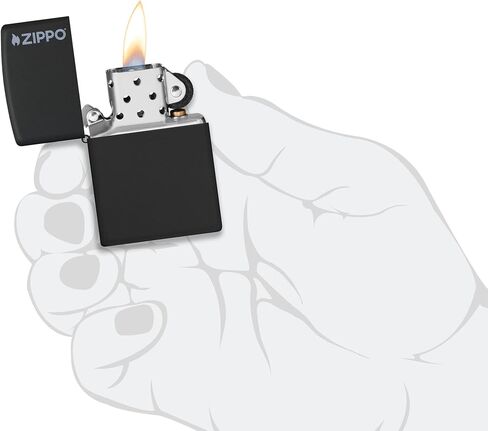 Zippo Logo Black Matte Pocket Lighter in Kuwait