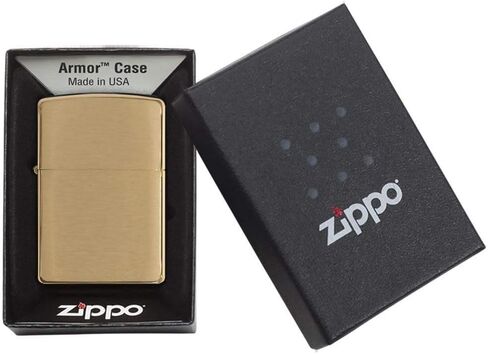 Zippo Armor Brushed Brass Pocket Lighter in Kuwait