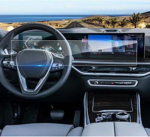2024 2025 2026 X5 X6 X7 XM Screen Protector for BMW iDrive8 Displays (12.3In Dash+14.9In Navi), 9H Tempered Glass 2026 2025 X5 X6 X7 XM Accessories Anti-scratch&HD Transparent 12.3"&14.9" in Kuwait