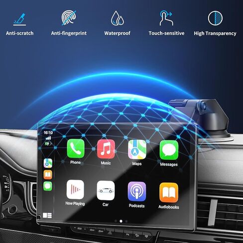 for HAUXIY Q9S Screen Protector,9 Inch Film for HAUXIY Portable Apple Carplay,Touch Screen Protector Foils Navigation Display Screen Protective Film HD Clear (2 Pack) in Kuwait