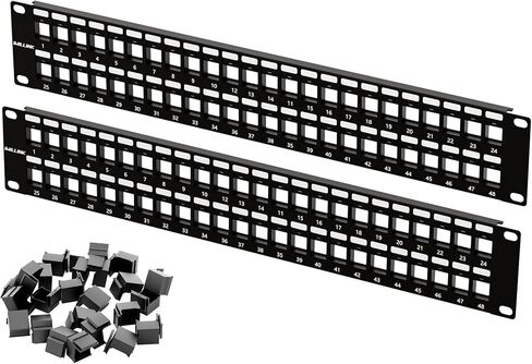 iwillink Blank Keystone Patch Panel 24 Port, Network Patch Panel 1U, 2-Pack in Kuwait