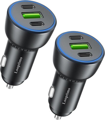 2-Pack 90W USB C Car Charger Multi Ports Adapter Fast Charging for iPhone in Saudi Arabia