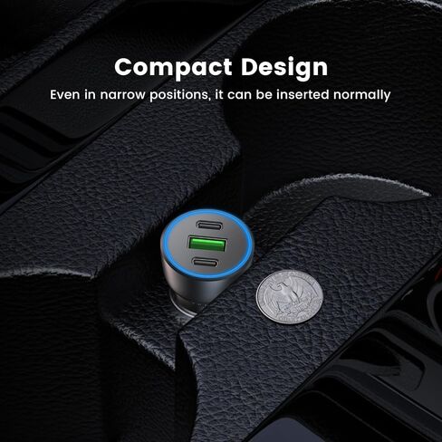 2-Pack 90W USB C Car Charger Multi Ports Adapter Fast Charging for iPhone in Saudi Arabia