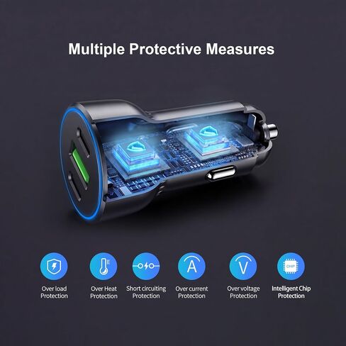 2-Pack 90W USB C Car Charger Multi Ports Adapter Fast Charging for iPhone in Saudi Arabia