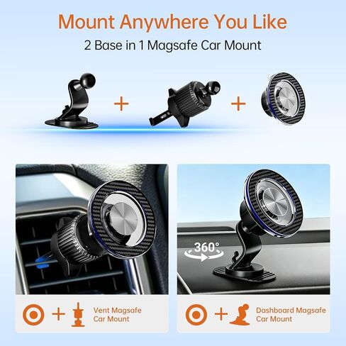 Air Vent Phone Mount for Car, Magnetic for MagSafe & Dashboard in Kuwait