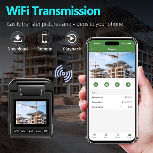 Dsoon Time Lapse Camera WiFi, 4K Outdoor Timelapse Camera with App, Solar Ready, IP66 Waterproof, 110° Wide Angle, Long Battery Life, 32GB Card, for Construction, Building & Renovation Monitoring in Kuwait