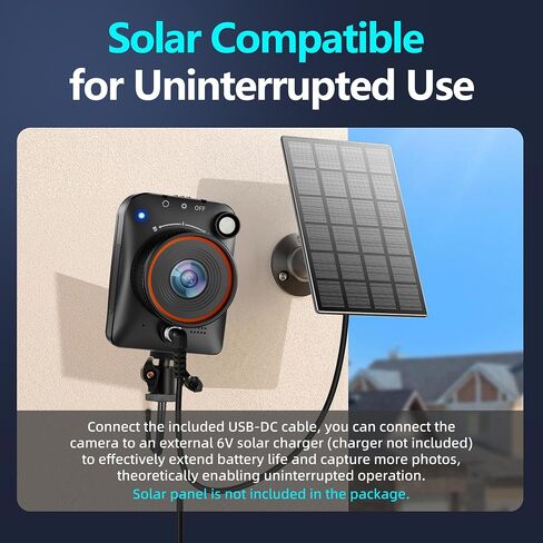 Dsoon Time Lapse Camera WiFi, 4K Outdoor Timelapse Camera with App, Solar Ready, IP66 Waterproof, 110° Wide Angle, Long Battery Life, 32GB Card, for Construction, Building & Renovation Monitoring in Kuwait