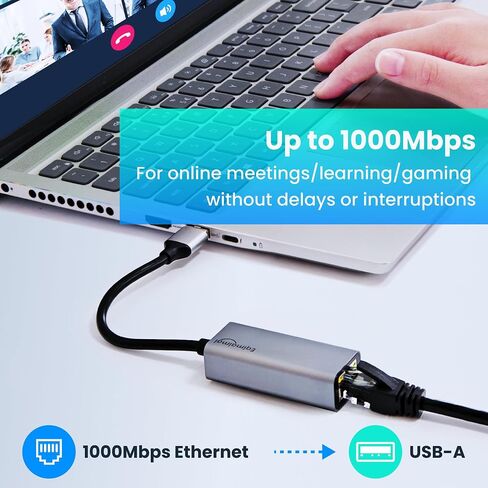 USB Ethernet Adapter 2-Pack,2Pcs USB A to Ethernet Gigabit Network Adapter Compatible with Windows, MacOS, Linux, and More USB A to RJ45 with 1000MBPS (2*USBA to RJ45) in Kuwait