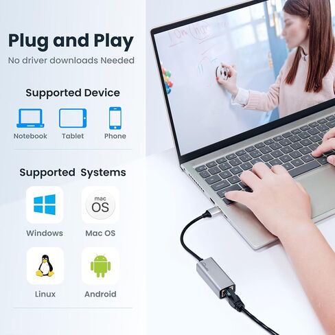 USB Ethernet Adapter 2-Pack,2Pcs USB A to Ethernet Gigabit Network Adapter Compatible with Windows, MacOS, Linux, and More USB A to RJ45 with 1000MBPS (2*USBA to RJ45) in Kuwait