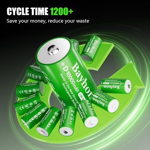 10000mAh D Rechargeable Batteries with 4-Slot Type-C Charger in Kuwait