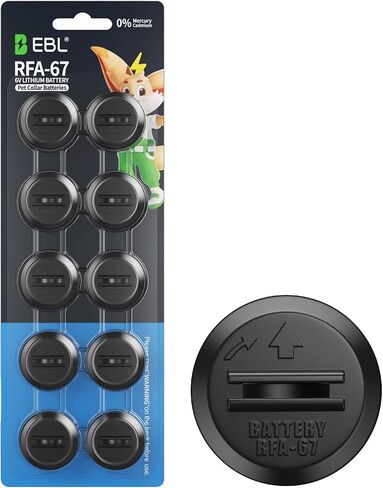 EBL RFA-67 RFA-67D-11 6 Volt Pet Collar Replacement Batteries 10 Pack, Ultra Long-Lasting & Waterproof Compatible with PetSafe 6V Battery Specific Dog Receiver Collars in Saudi Arabia
