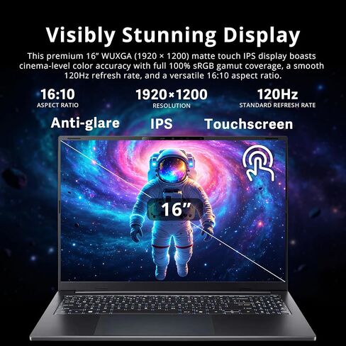 Hotface Customized Laptop, Created Using Acer Swift Go 16 AI Copilot+ PC 16" WUXGA Touch Laptop, AMD Ryzen AI 7 445, 16GB RAM, 512GB/1TB/2TB SSD, AMD Radeon 840M, Backlit Keyboard, Win 11, Black in Kuwait