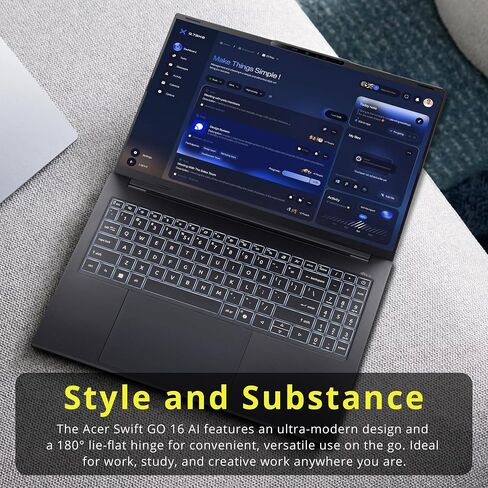 Hotface Customized Laptop, Created Using Acer Swift Go 16 AI Copilot+ PC 16" WUXGA Touch Laptop, AMD Ryzen AI 7 445, 16GB RAM, 512GB/1TB/2TB SSD, AMD Radeon 840M, Backlit Keyboard, Win 11, Black in Kuwait