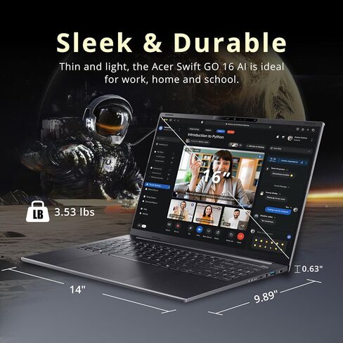 Hotface Customized Laptop, Created Using Acer Swift Go 16 AI Copilot+ PC 16" WUXGA Touch Laptop, AMD Ryzen AI 7 445, 16GB RAM, 512GB/1TB/2TB SSD, AMD Radeon 840M, Backlit Keyboard, Win 11, Black in Kuwait